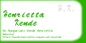 henrietta kende business card